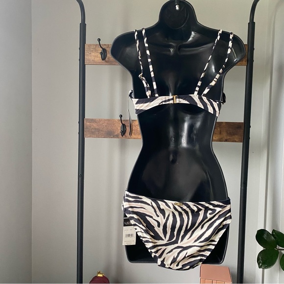Lauren Ralph Lauren Zebra underwire bikini 2 pieces swimsuit Brown size 8 NEW - Picture 5 of 7
